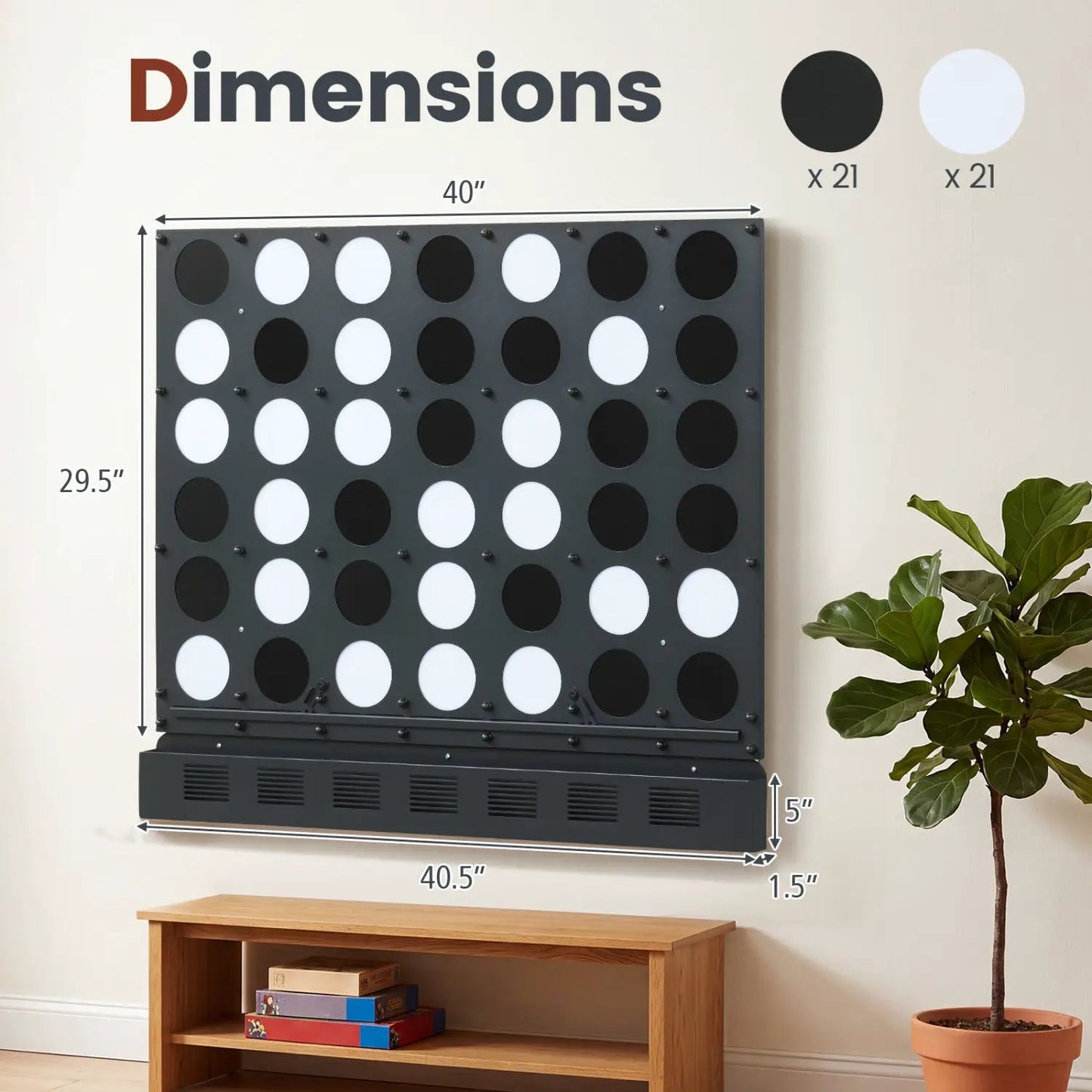 Wall Mounted Jumbo 4 in a Row Game for All Ages