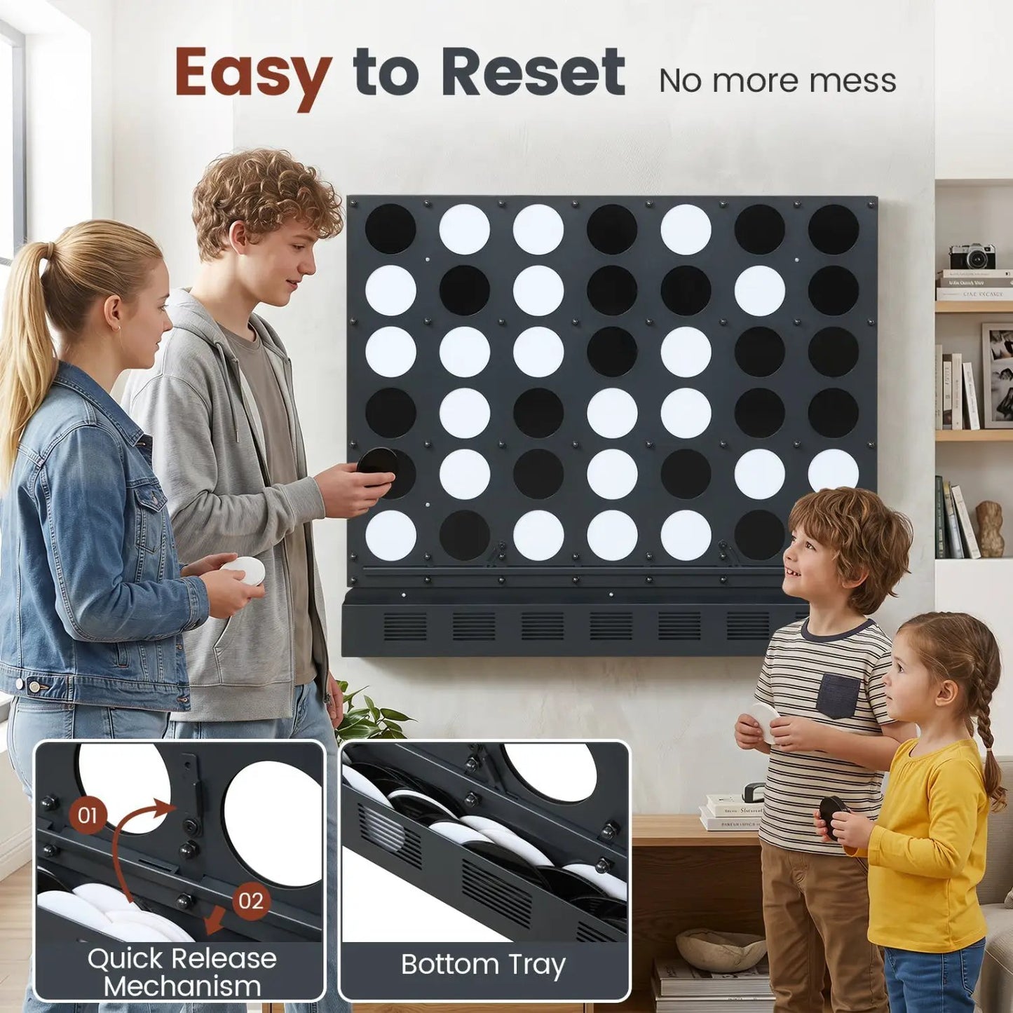 Wall Mounted Jumbo 4 in a Row Game for All Ages