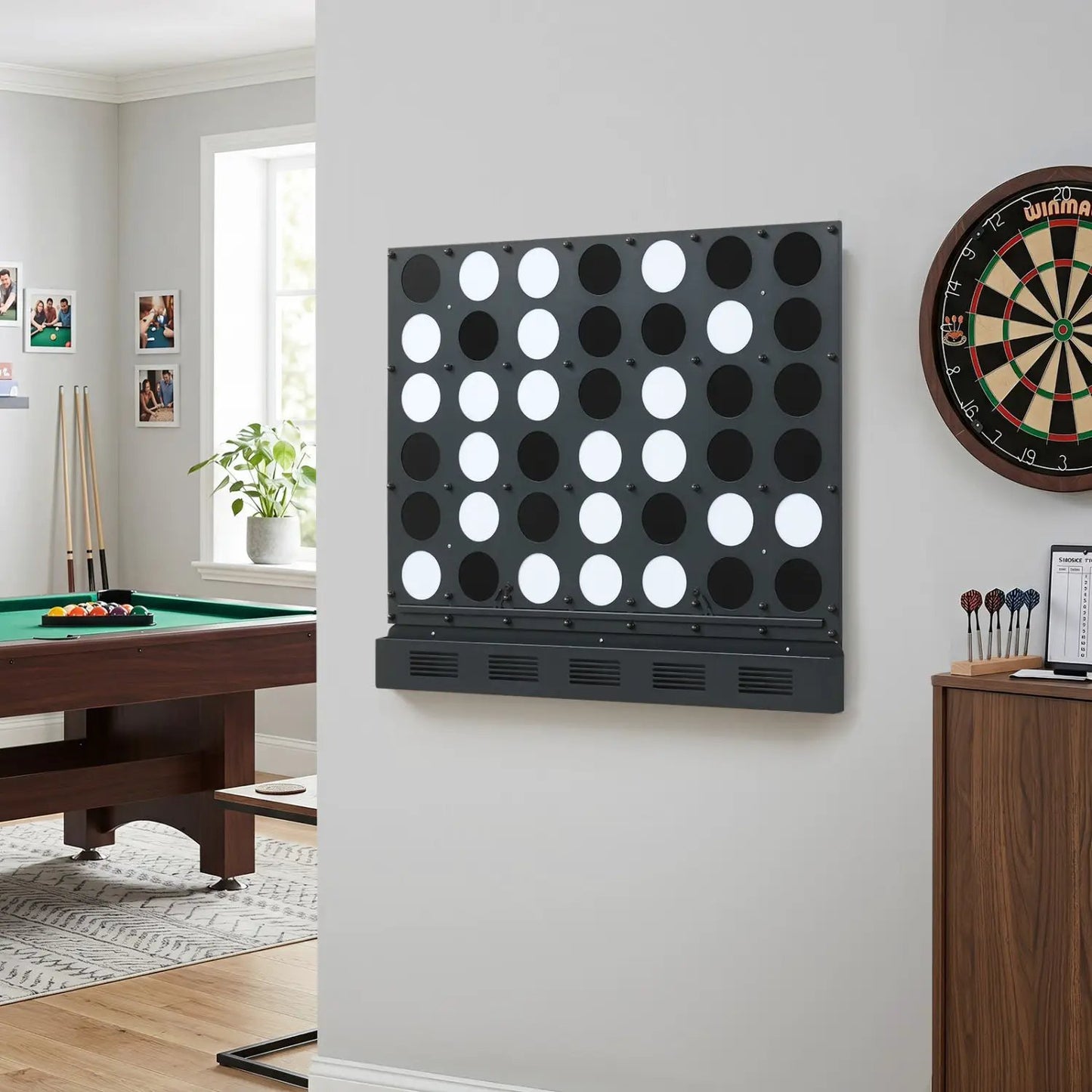 Wall Mounted Connect 4 Game With Acrylic Discs