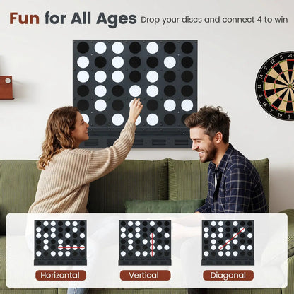 Wall Mounted Connect 4 Game With Acrylic Discs