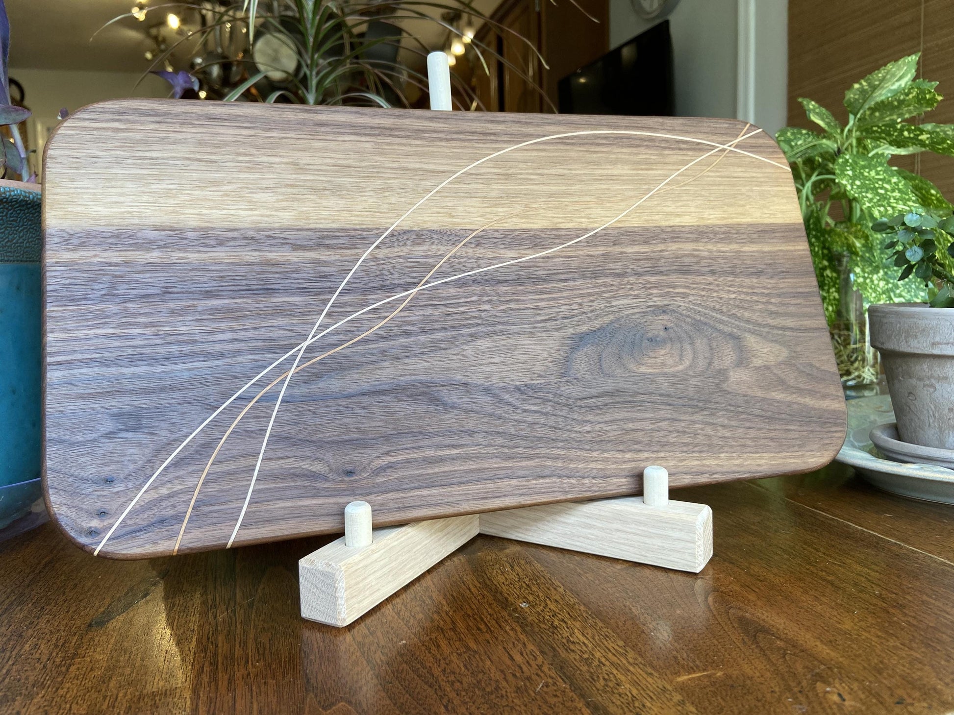 Walnut Charcuterie Board - Cherry & Maple Decorative Banding - Tampa Home & Garden Store