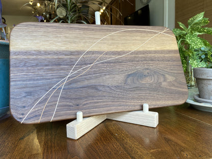 Walnut Charcuterie Board - Cherry & Maple Decorative Banding - Tampa Home & Garden Store