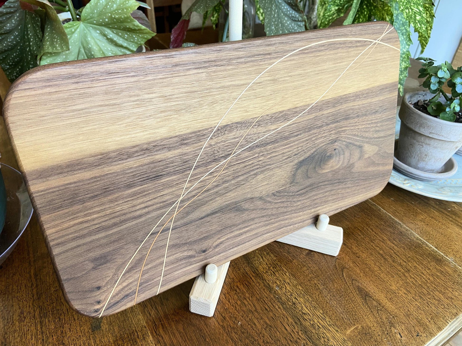 Walnut Charcuterie Board - Cherry & Maple Decorative Banding - Tampa Home & Garden Store