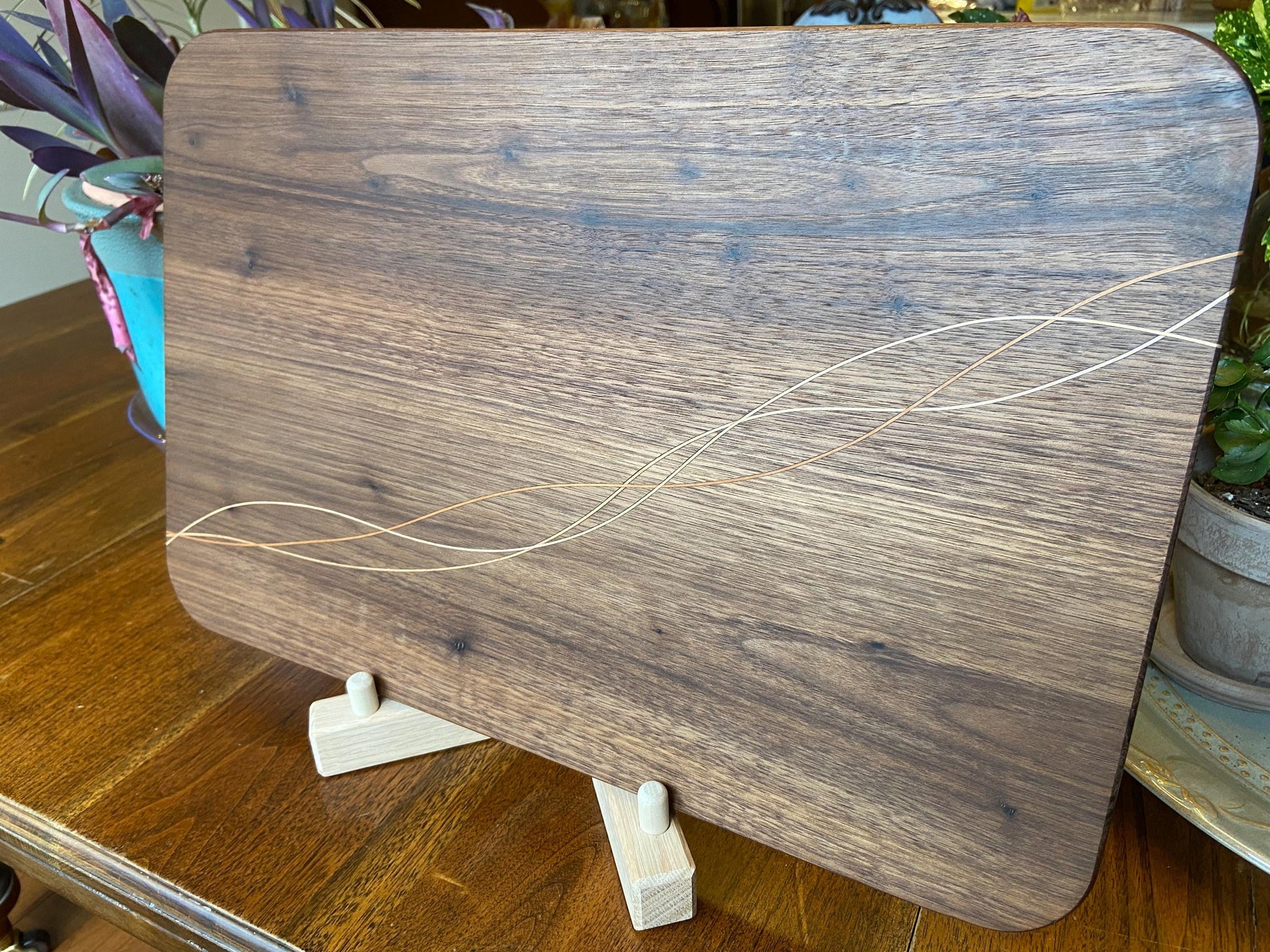 Walnut Charcuterie Board - Cherry & Maple Decorative Banding - Tampa Home & Garden Store