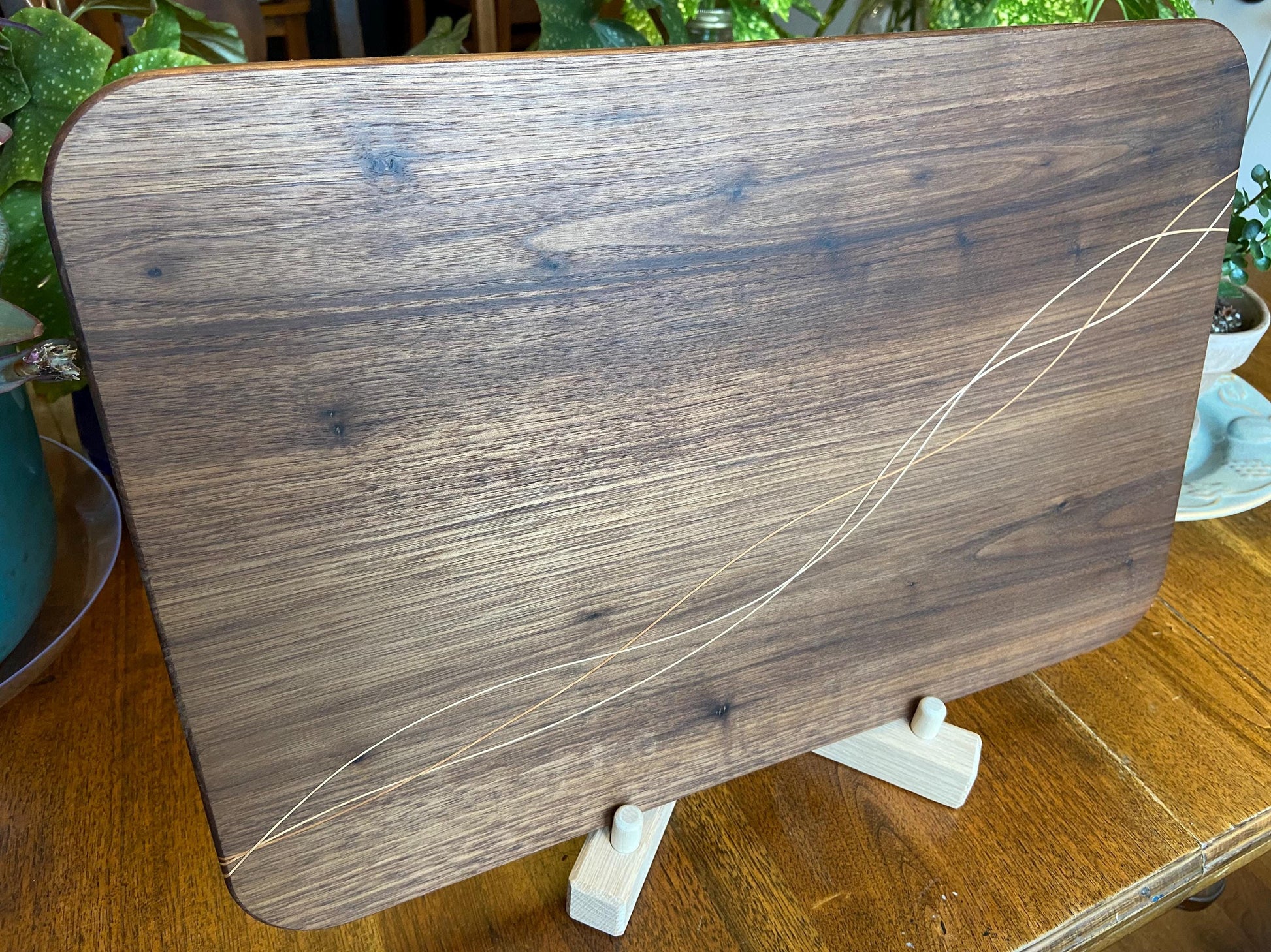 Walnut Charcuterie Board - Cherry & Maple Decorative Banding - Tampa Home & Garden Store