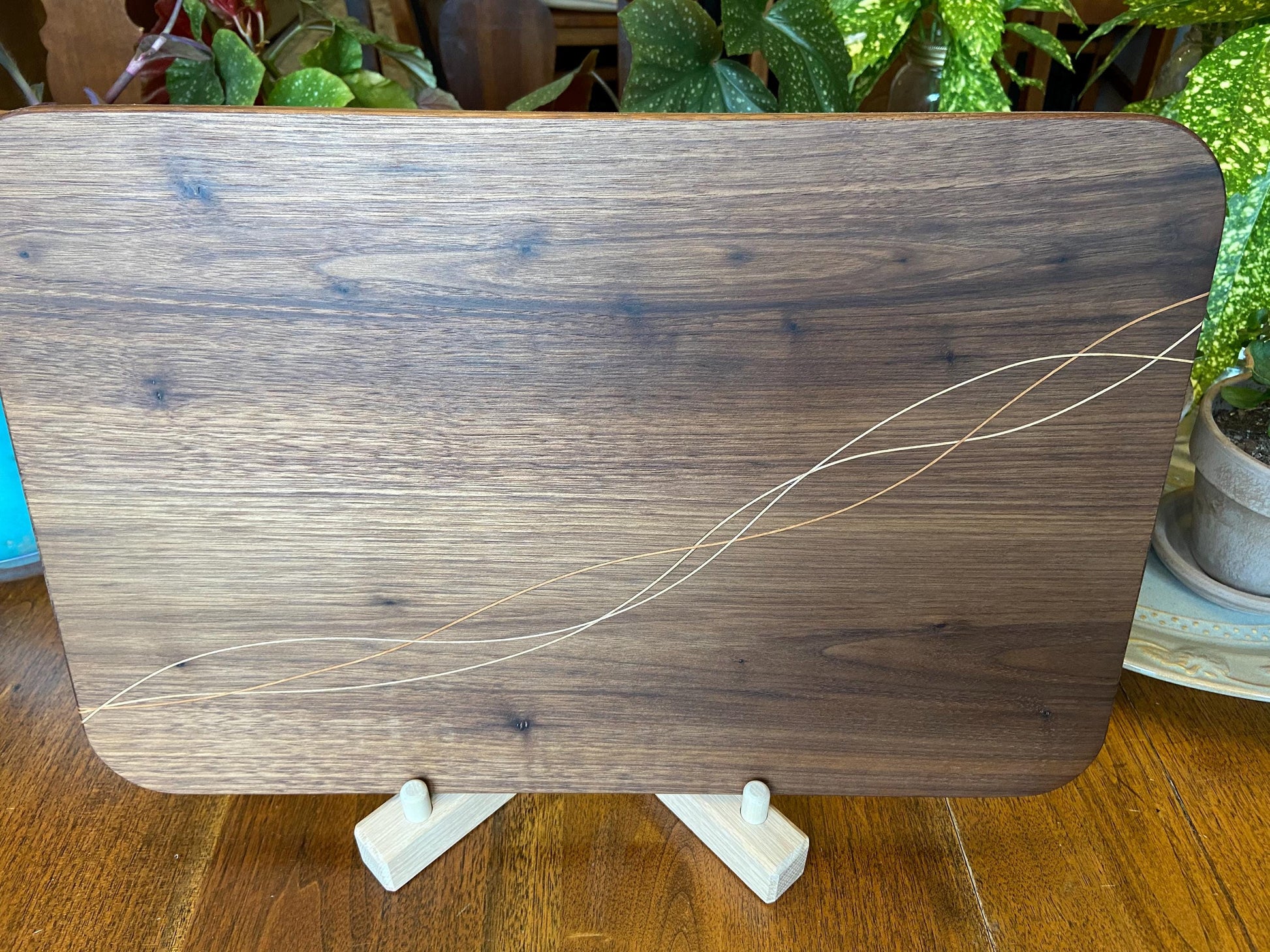 Walnut Charcuterie Board - Cherry & Maple Decorative Banding - Tampa Home & Garden Store