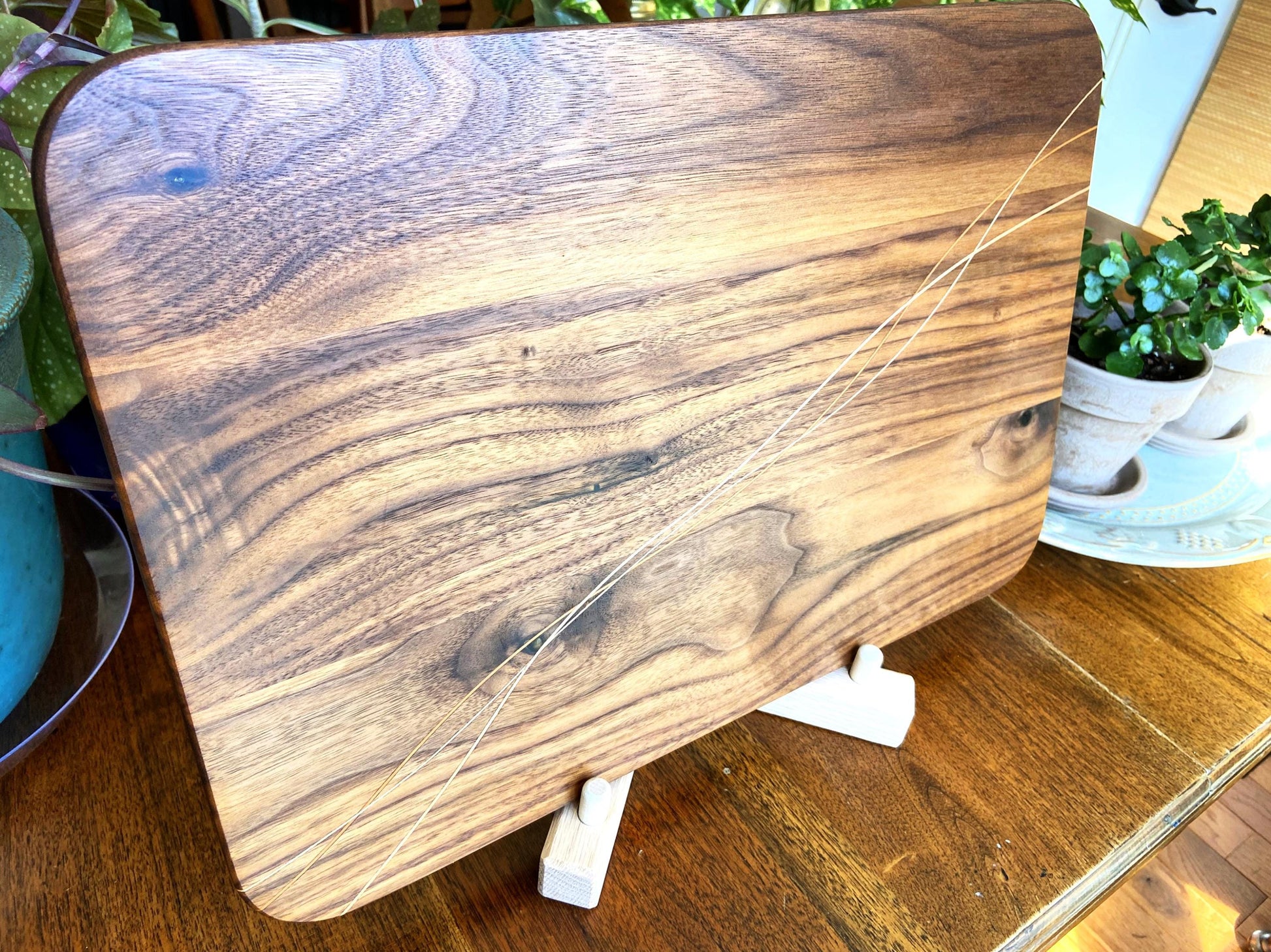 Walnut Charcuterie Board - Cherry & Maple Decorative Banding - Tampa Home & Garden Store