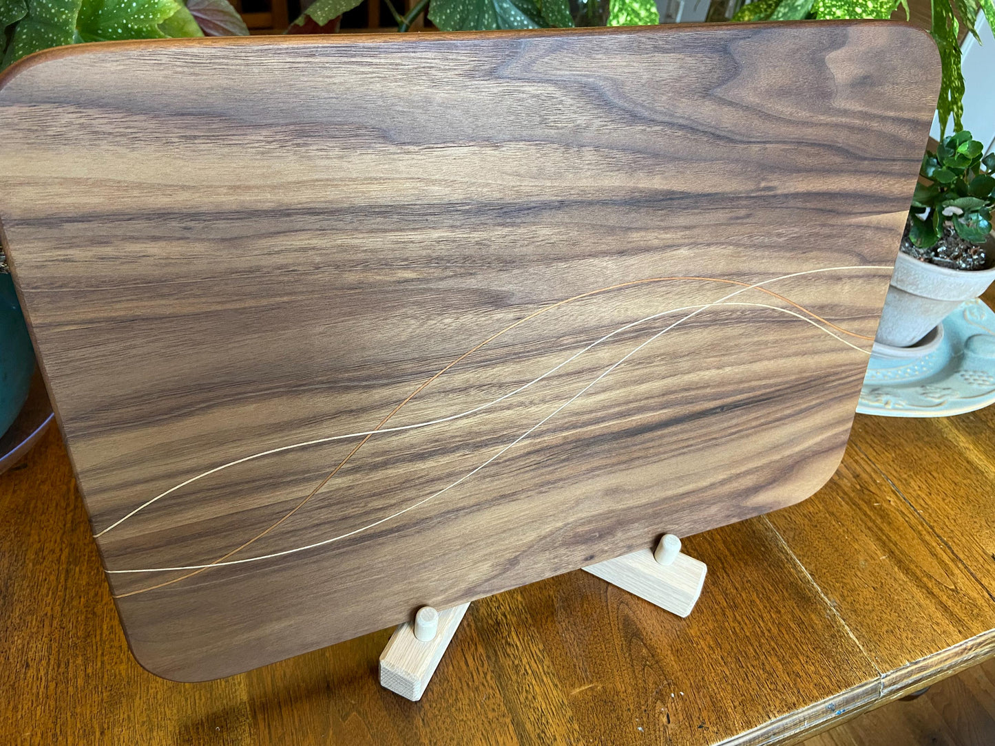 Walnut Charcuterie Board - Cherry & Maple Decorative Banding - Tampa Home & Garden Store
