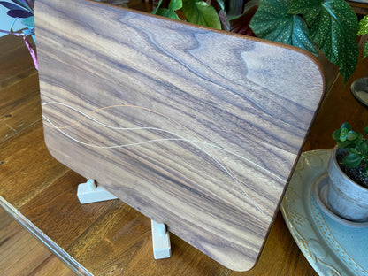 Walnut Charcuterie Board - Cherry & Maple Decorative Banding - Tampa Home & Garden Store