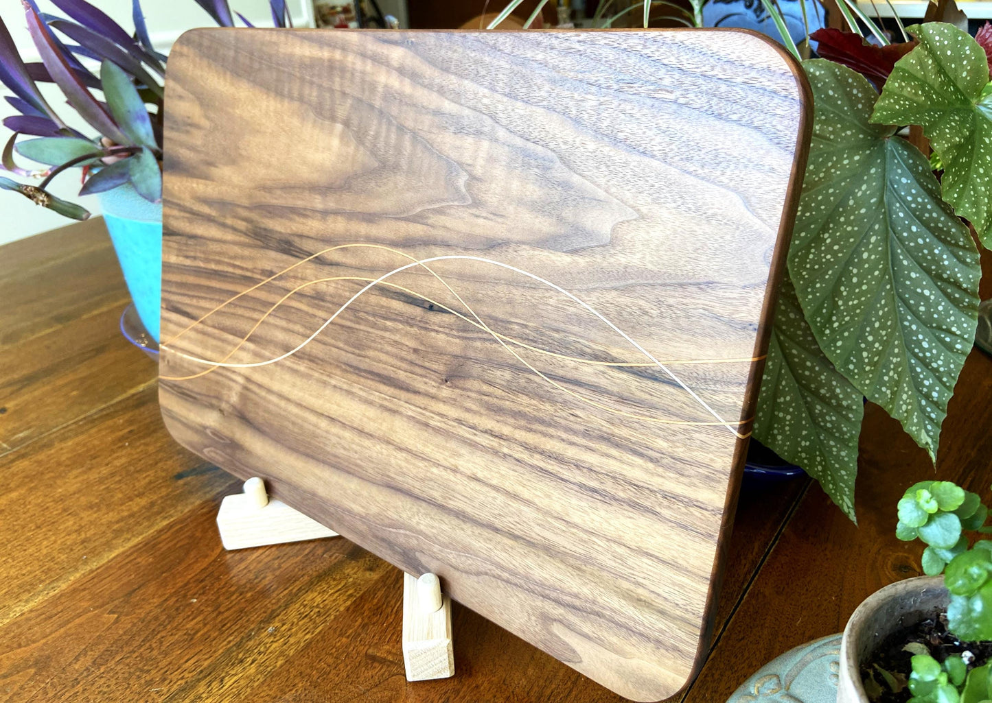 Walnut Charcuterie Board - Cherry & Maple Decorative Banding - Tampa Home & Garden Store