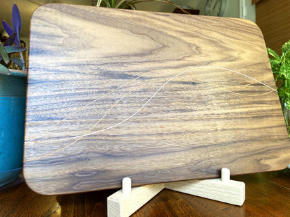 Walnut Charcuterie Board - Cherry & Maple Decorative Banding - Tampa Home & Garden Store