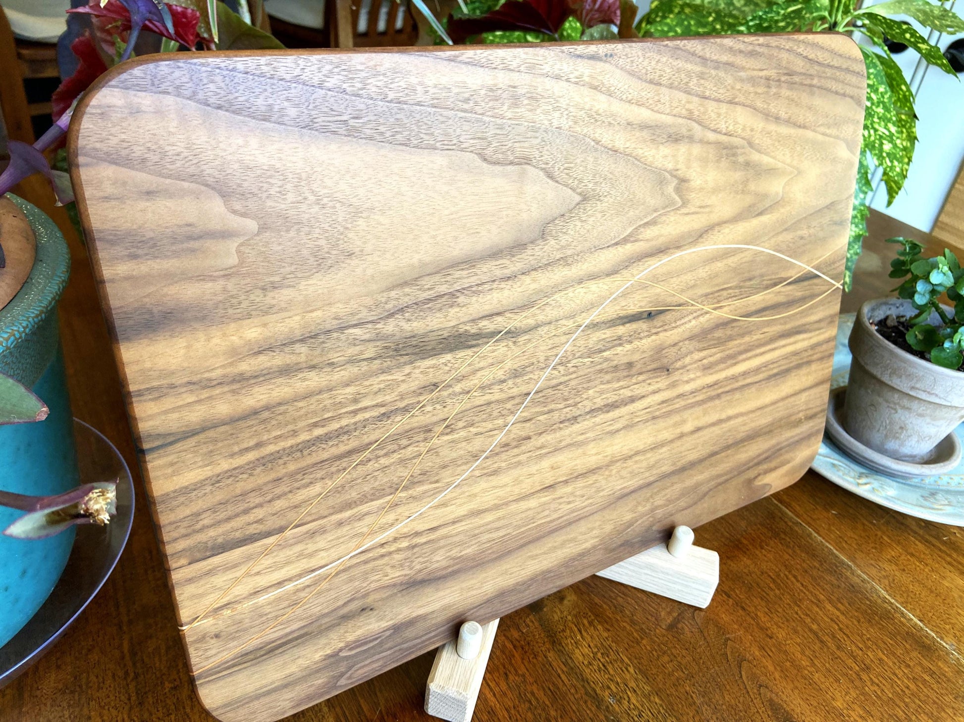 Walnut Charcuterie Board - Cherry & Maple Decorative Banding - Tampa Home & Garden Store