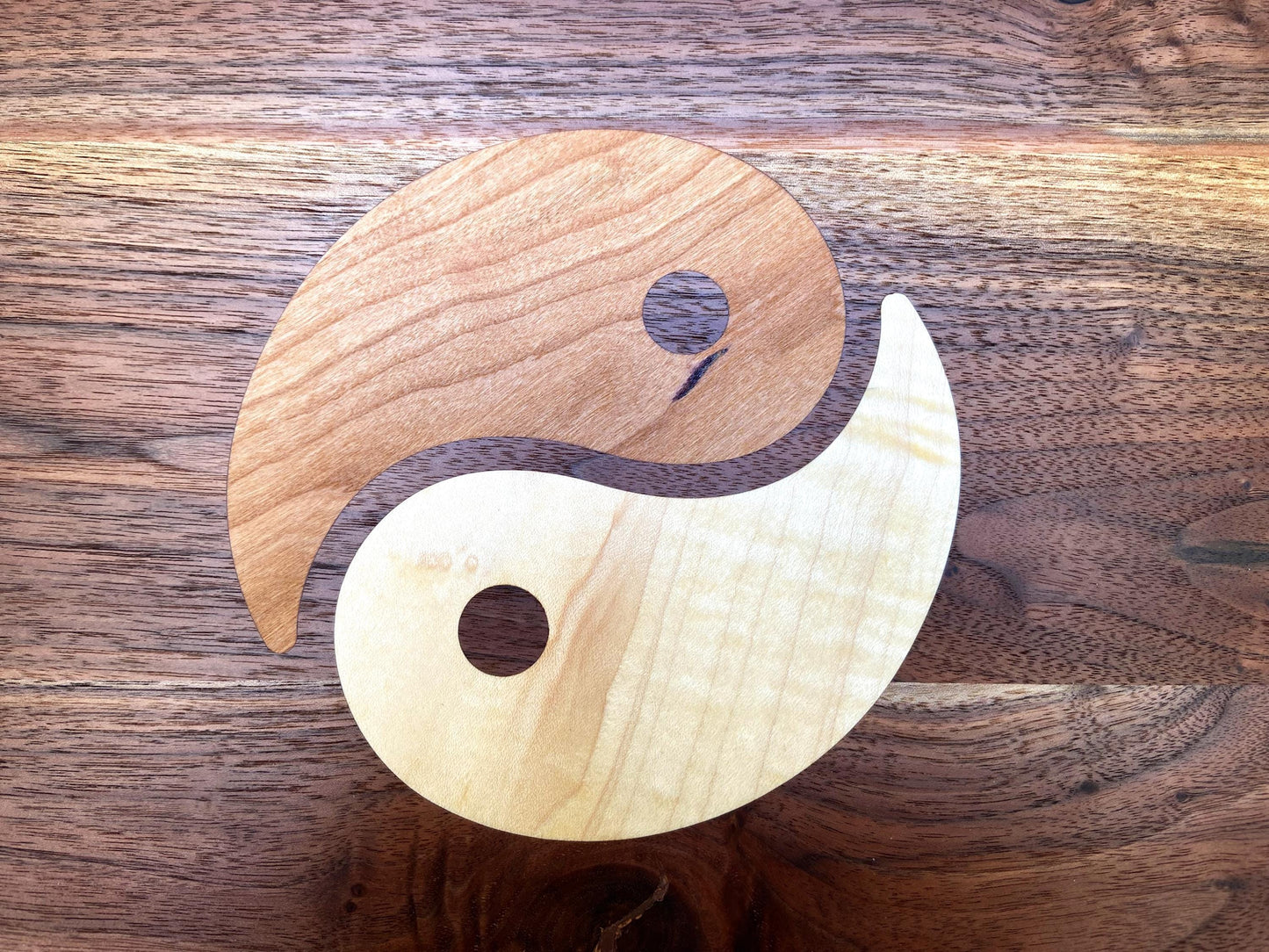 Walnut Charcuterie Board - Cherry & Maple Yin Yang Inlay - Tampa Home & Garden Store