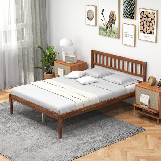 Twin/Full/Queen Size Wood Bed Frame with Headboard and Slat Support-Full Size - Tampa Home & Garden Store