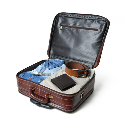 Wanderer Leather Trolly Suitcase Bag - Tampa Home & Garden Store