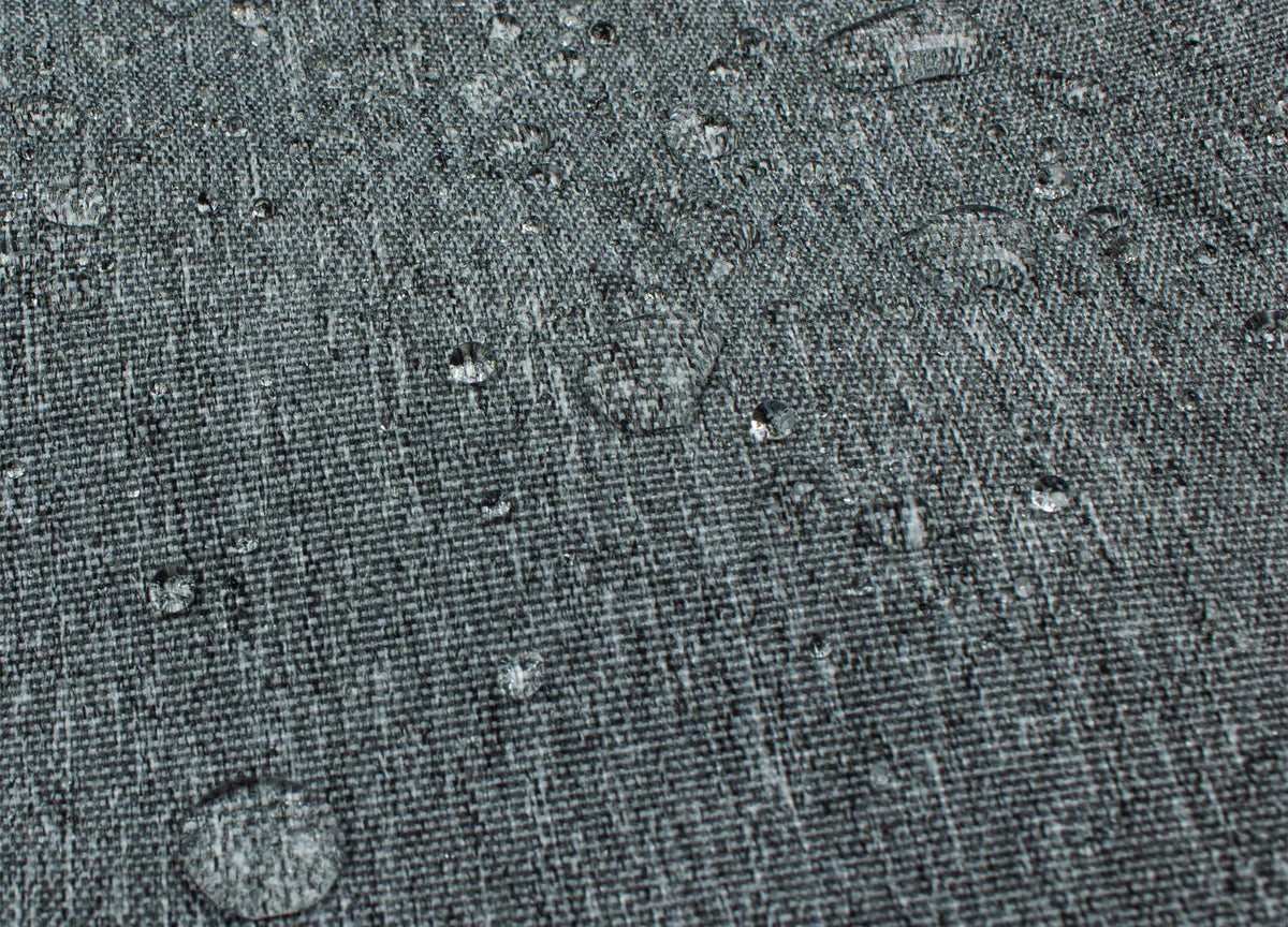 Sofa Cover Large Platinum outdoor fabric with water droplets on a woven texture on Tampa Home & Garden Store