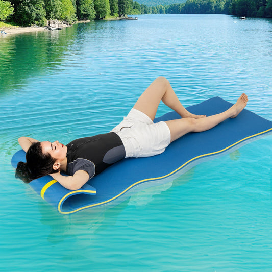 7 Inches x 2 Inches Water Mat with Safety Tether and Pillow Design for Lake and Pool-Blue - Tampa Home & Garden Store