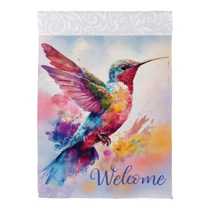 Watercolor Hummingbird Suede Garden Flag - Tampa Home & Garden Store