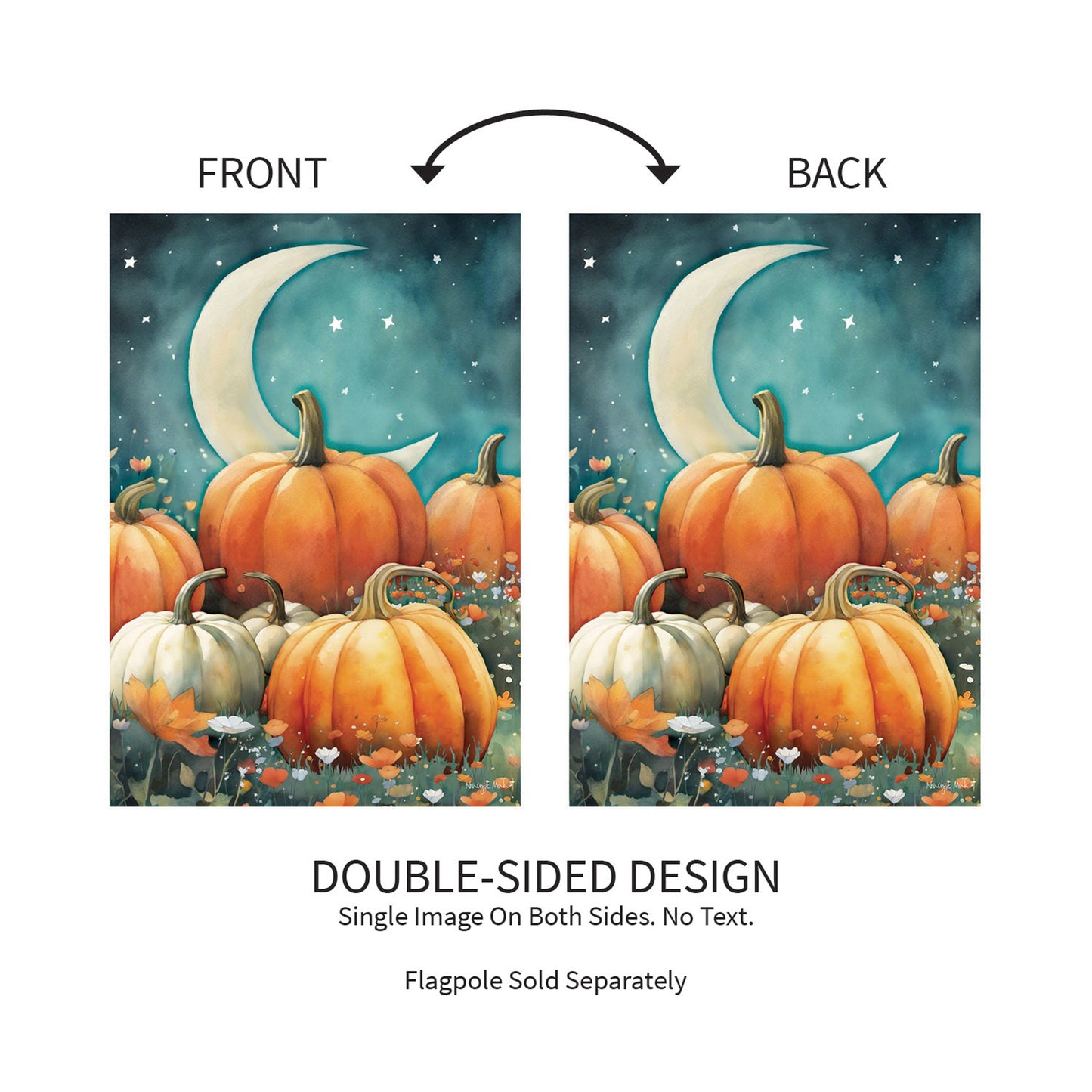 Watercolor Pumpkin Patch Suede Garden Flag - Tampa Home & Garden Store
