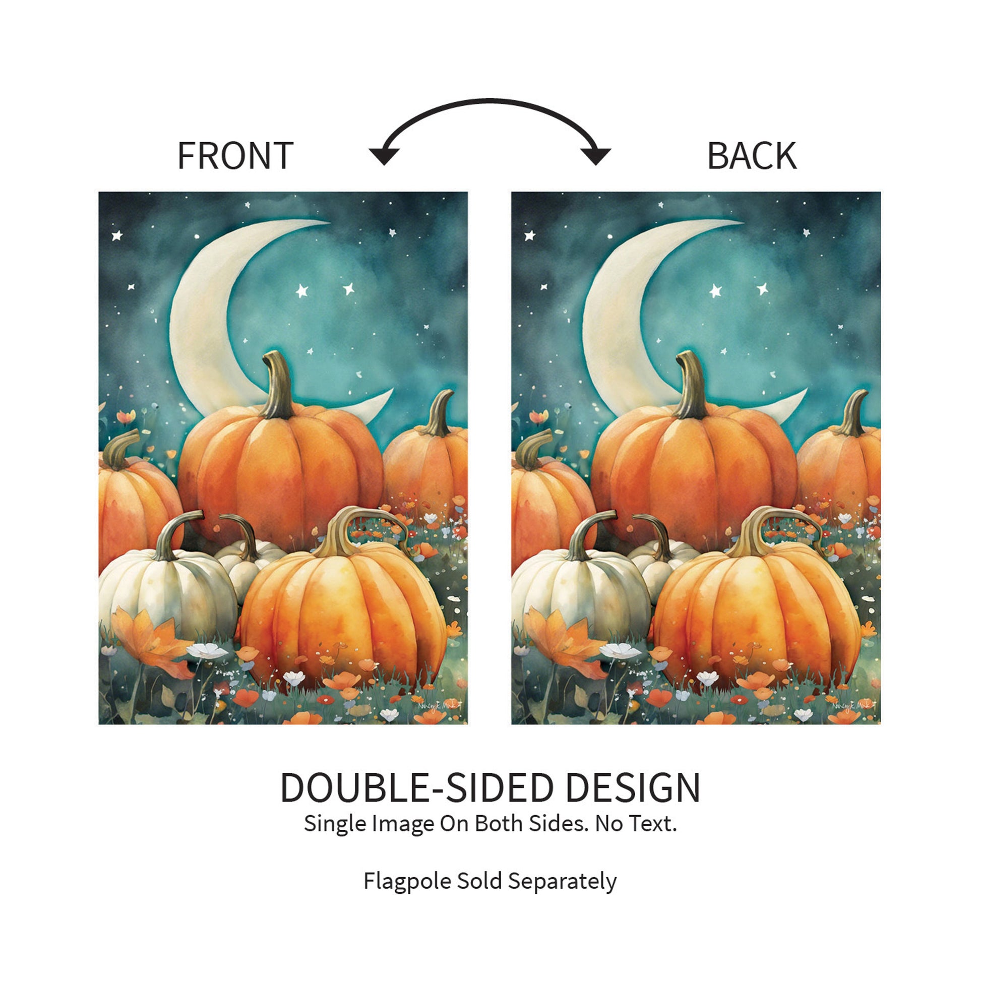 Watercolor Pumpkin Patch Suede Garden Flag - Tampa Home & Garden Store