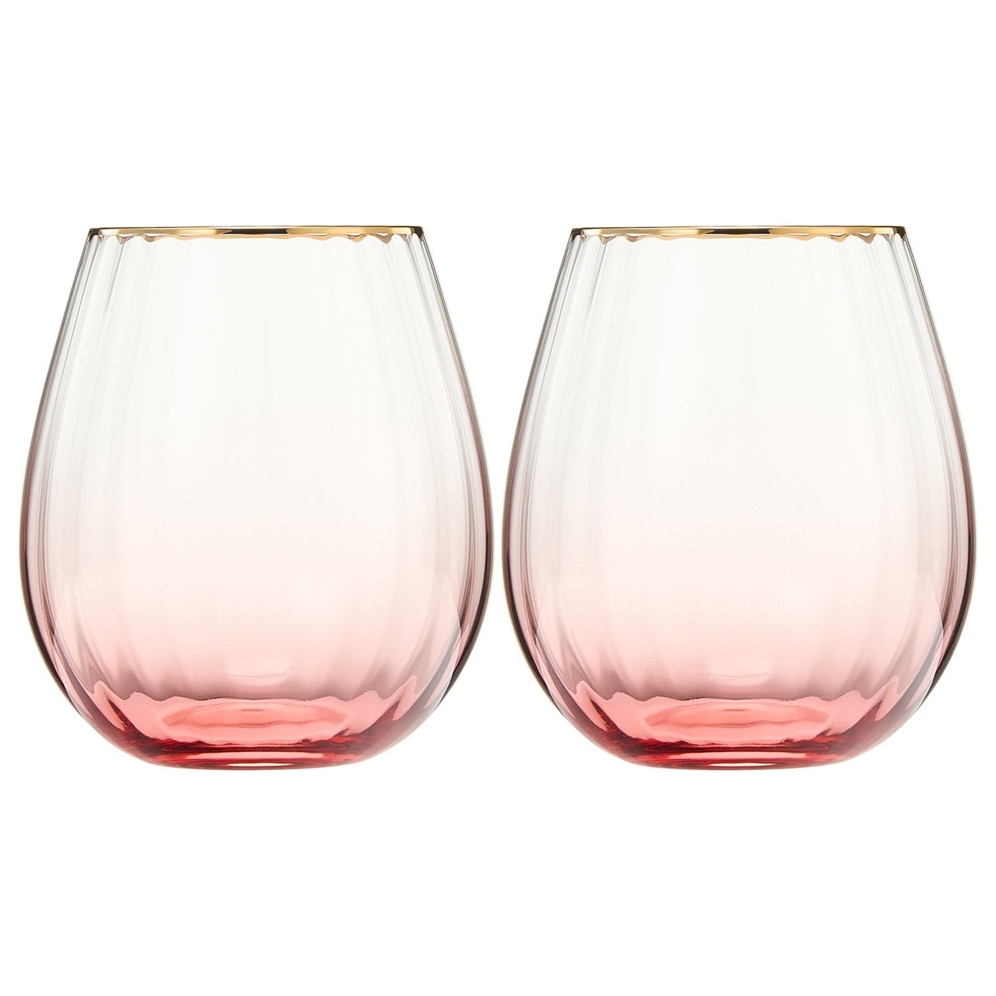 Elegant Waterfall Stemless Wine Glasses and Set