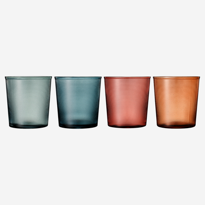 Tonal Lowball Tumbler Set of Four Glasses