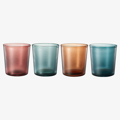 Tonal Lowball Tumbler Set of Four Glasses