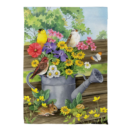 Watering Can Bunch Suede Garden Flag - Tampa Home & Garden Store