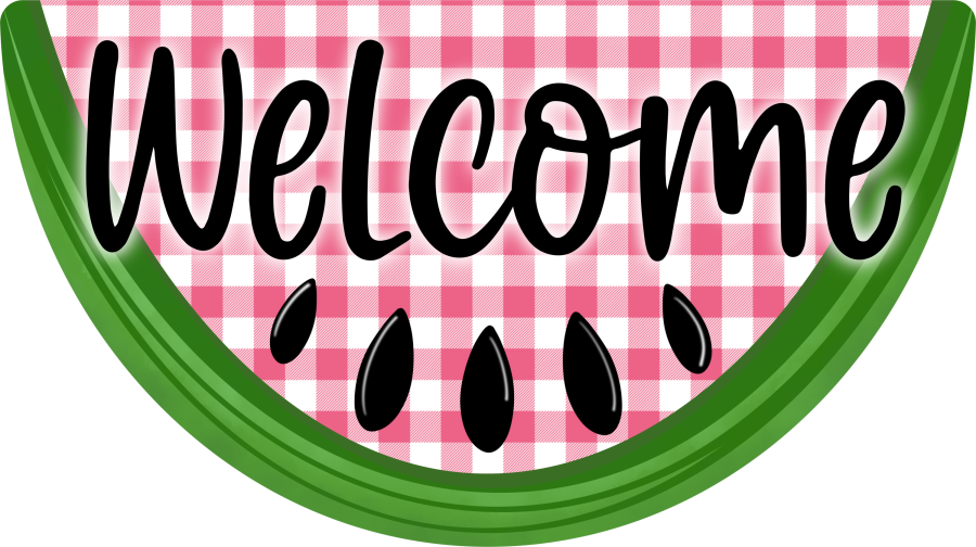 Watermelon Sign, Welcome Door Hanger, wood sign, DECOE-W-176, 22" Door Hanger - Tampa Home & Garden Store