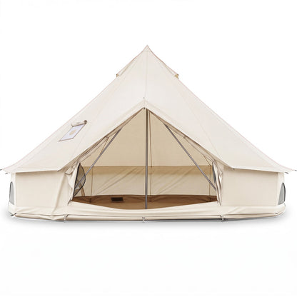 Waterproof Bell Tent by DirectDeals beige canvas with stove jack and mesh windows on Tampa Home & Garden Store
