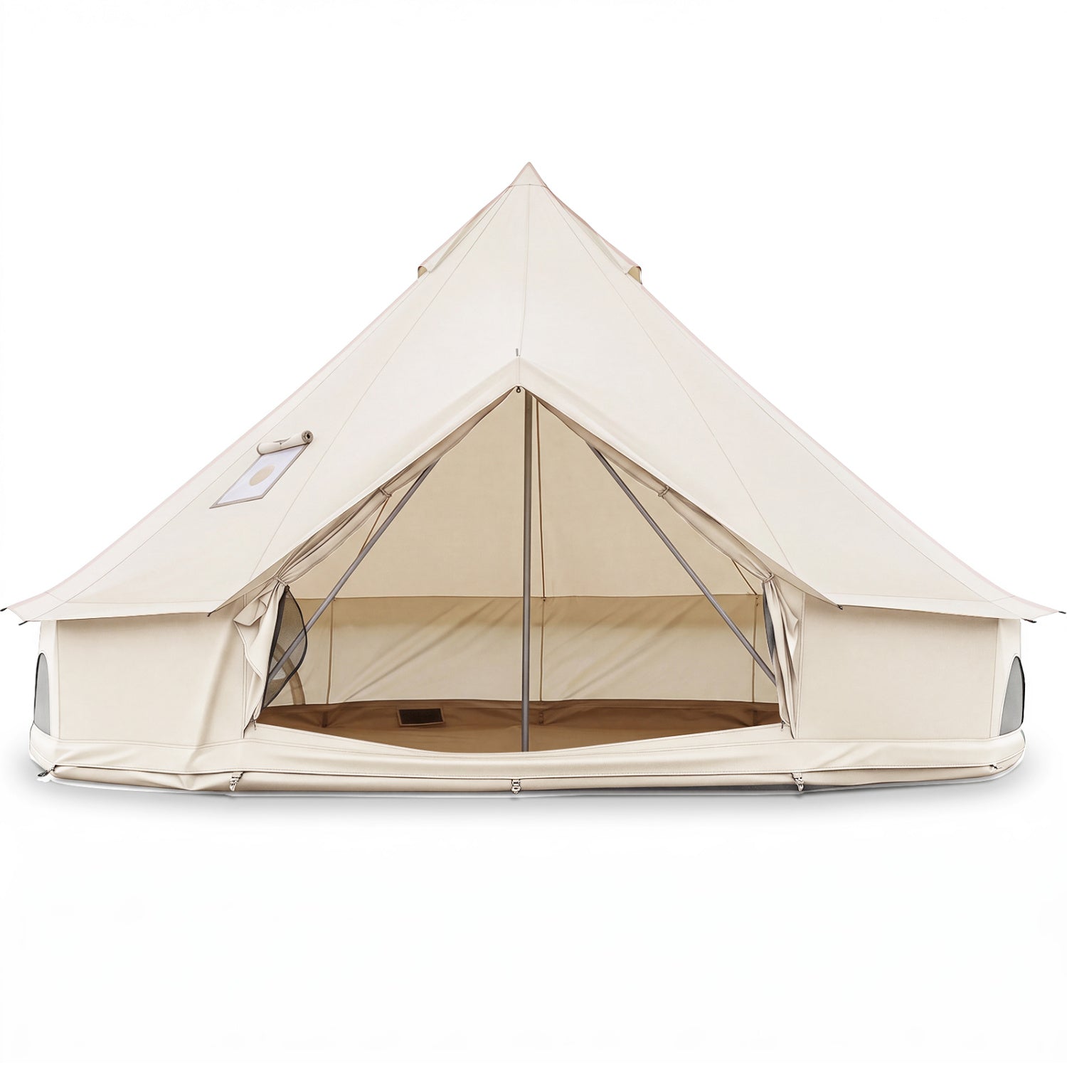Waterproof Bell Tent by DirectDeals camping tent with stove jack and mesh windows in beige on Tampa Home & Garden Store