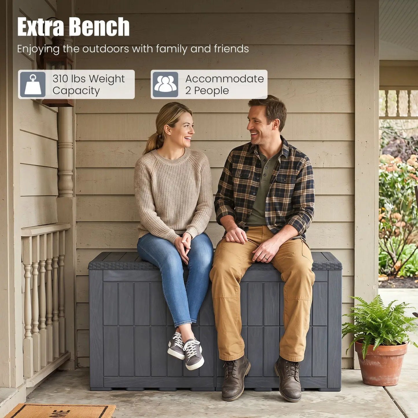 100 Gallon Outdoor Deck Box With Lockable Lid