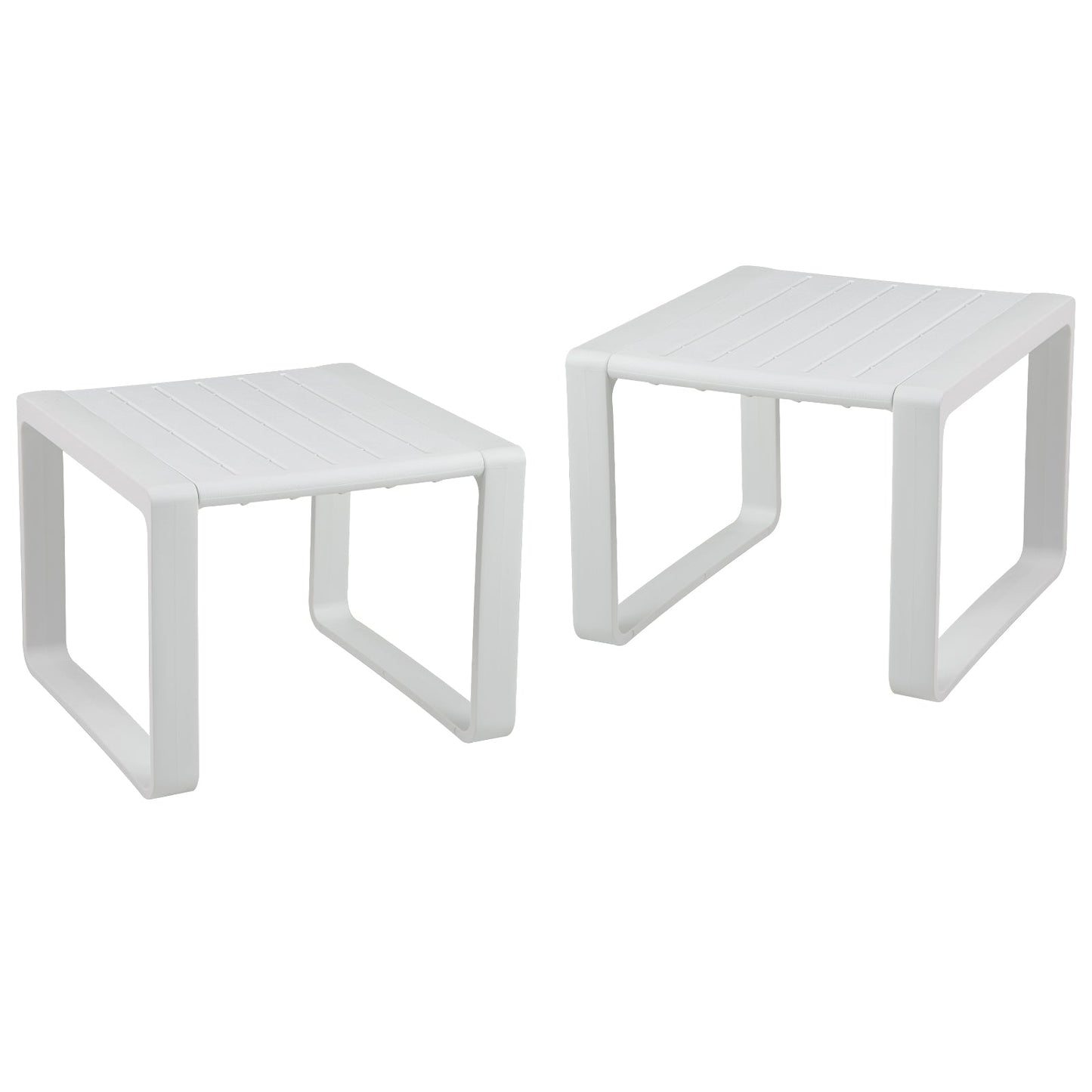 Juego de 2 mesas auxiliares de exterior Adirondack resistentes a la intemperie - Azul