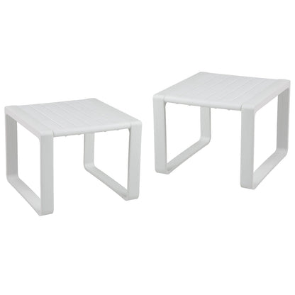 Juego de 2 mesas auxiliares de exterior Adirondack resistentes a la intemperie - Azul