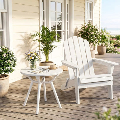 Weather Resistant Circular End Table for Balcony