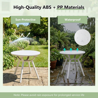 Weather Resistant Circular End Table for Balcony