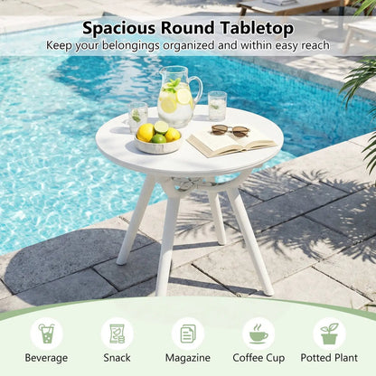 Weather Resistant Circular End Table for Balcony