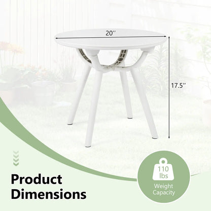Weather Resistant Circular End Table for Balcony