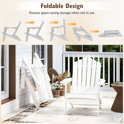 Folding Adirondack Chair with High Backrest - HDPE Weather Resistant