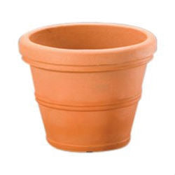 Weathered Terracotta 12-inch Diameter Round Planter in Poly Resin - Tampa Home & Garden Store