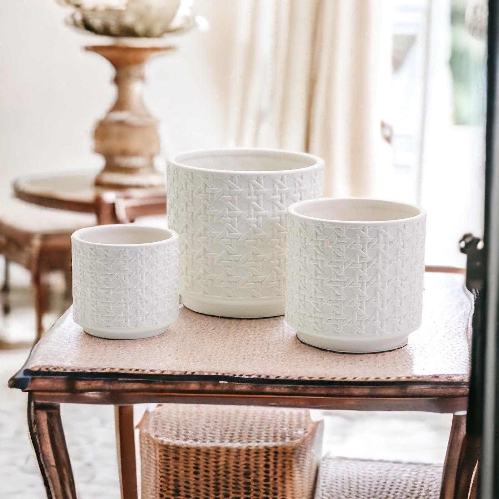 Webbing Pattern Flower Pots - Tampa Home & Garden Store