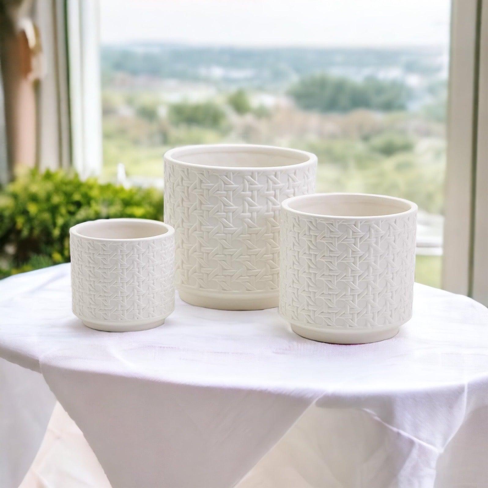 Webbing Pattern Flower Pots - Tampa Home & Garden Store