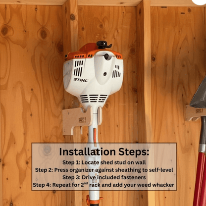 Weed Whacker Organizer – Shed Tool Rack for Yard Storage - Tampa Home & Garden Store