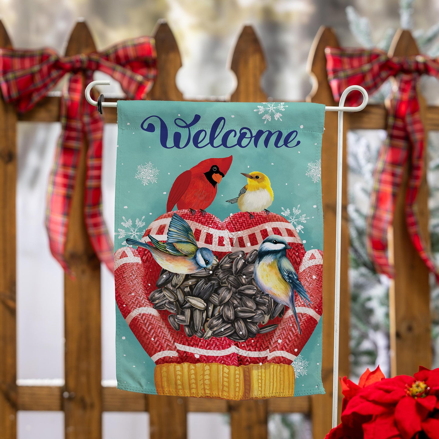 Welcome Bird Friends Suede Garden Flag - Tampa Home & Garden Store