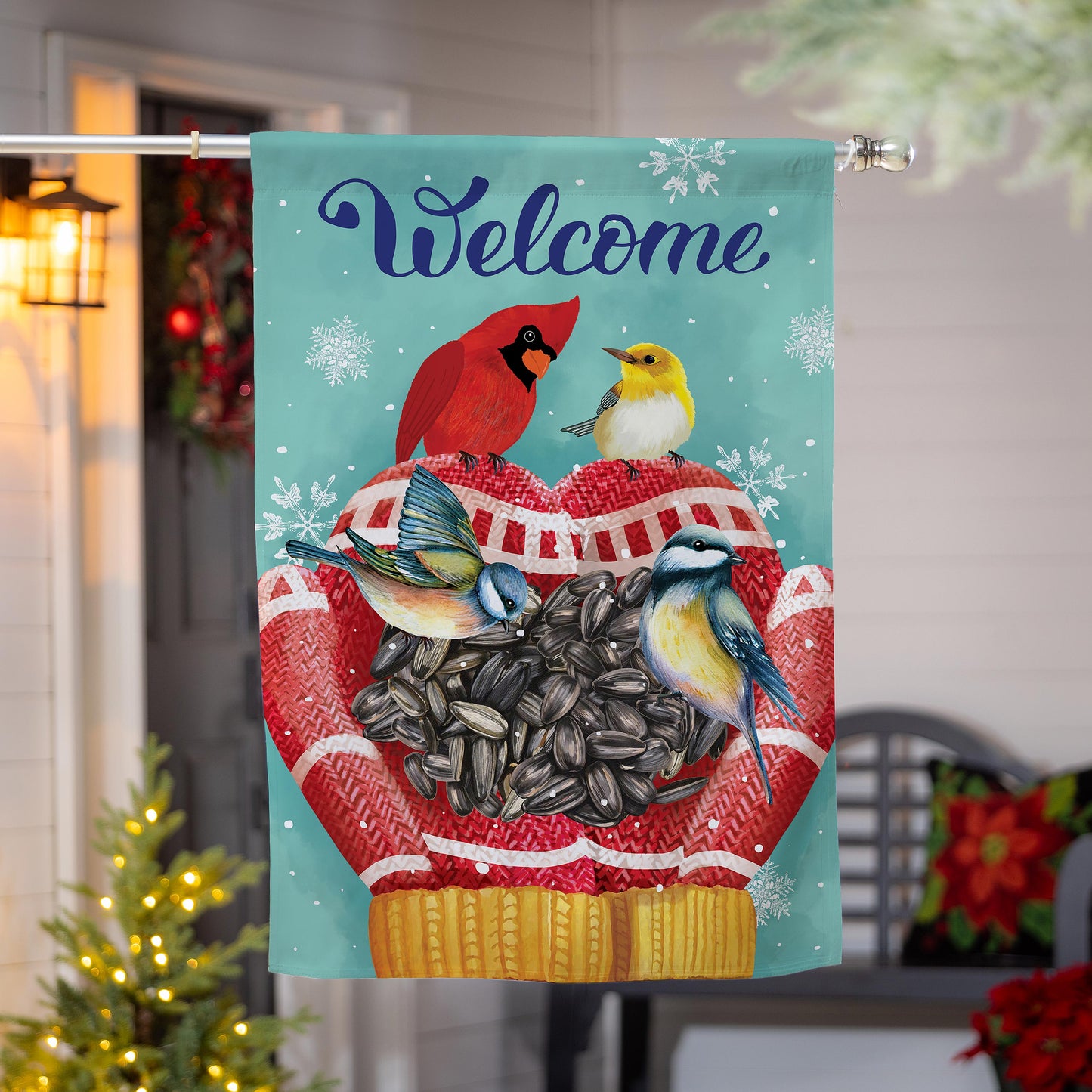 Welcome Bird Friends Suede House Flag - Tampa Home & Garden Store