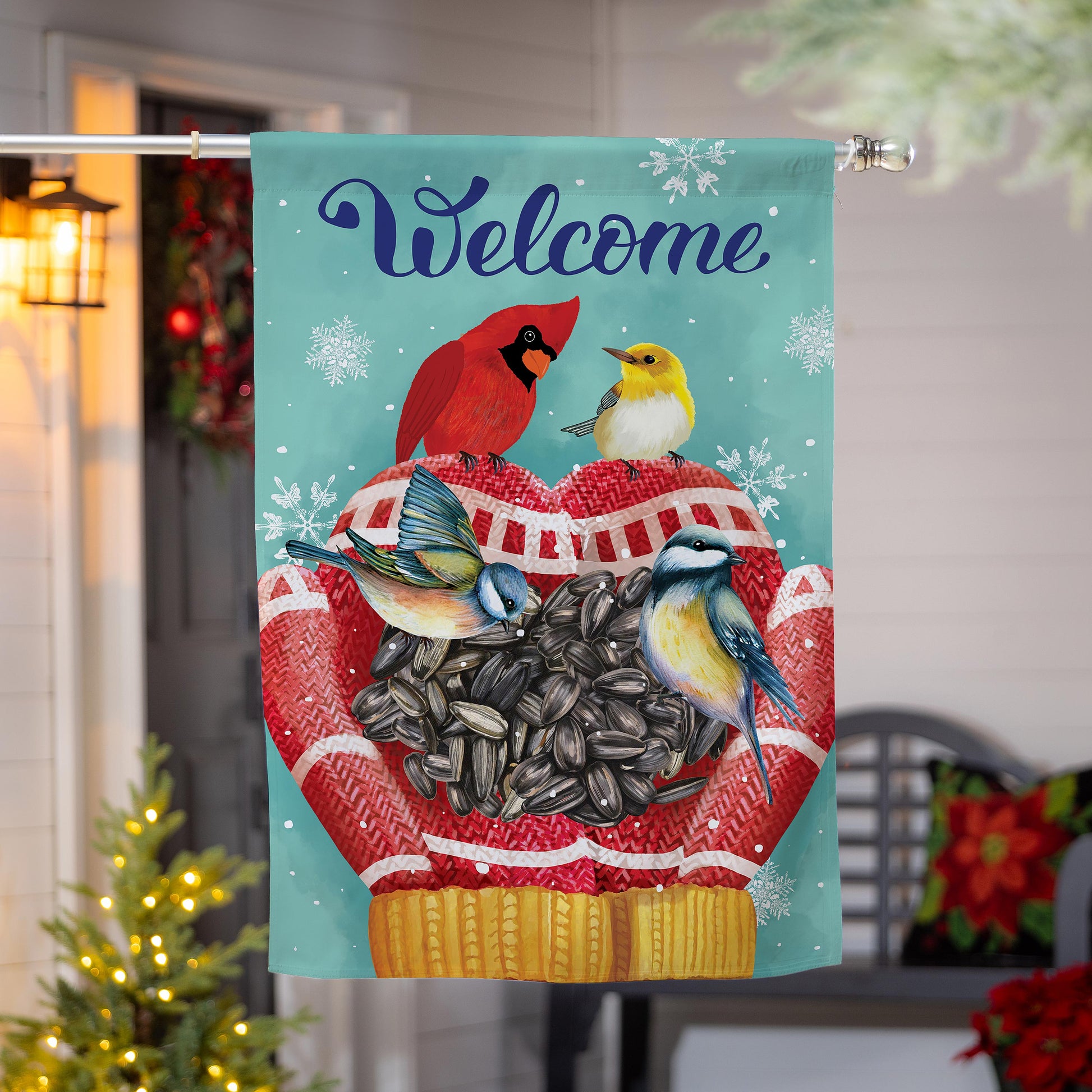 Welcome Bird Friends Suede House Flag - Tampa Home & Garden Store