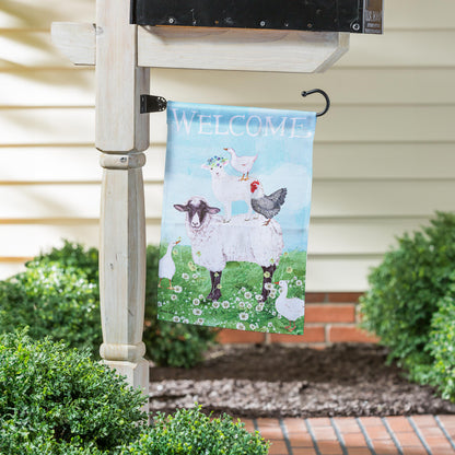 Welcome Farm Friends Suede Garden Flag - Tampa Home & Garden Store