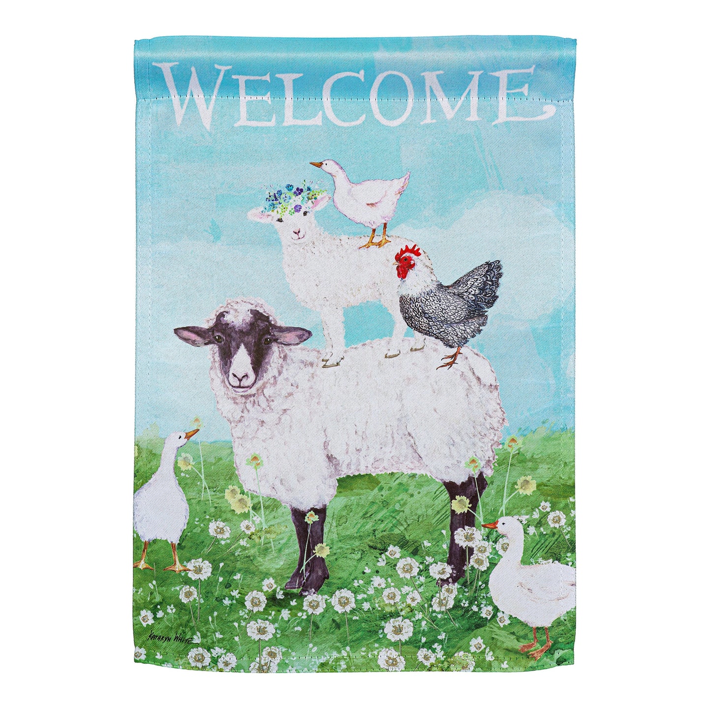 Welcome Farm Friends Suede Garden Flag - Tampa Home & Garden Store