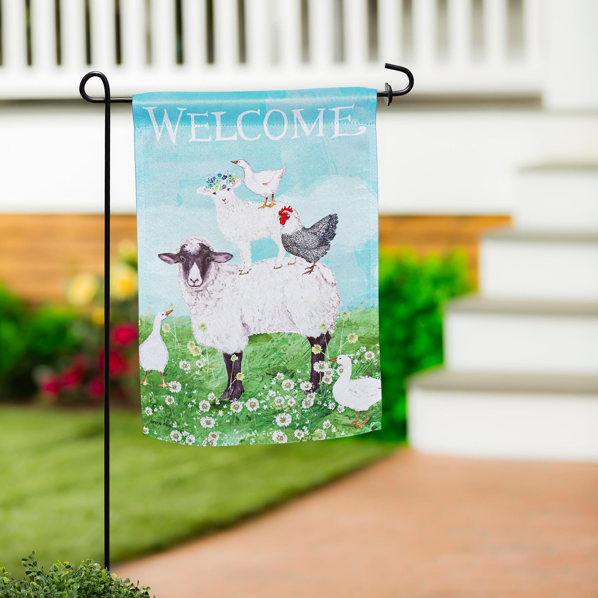 Welcome Farm Friends Suede Garden Flag - Tampa Home & Garden Store