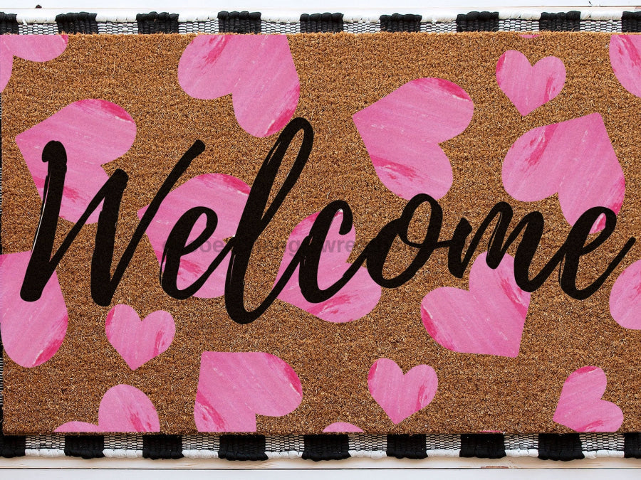 Welcome Heart Doormat | Cute Valentine's Housewarming Gift | Custom Doormat Closing Gift | Welcome Doormat | Front Door Love Home Door Mat - Tampa Home & Garden Store